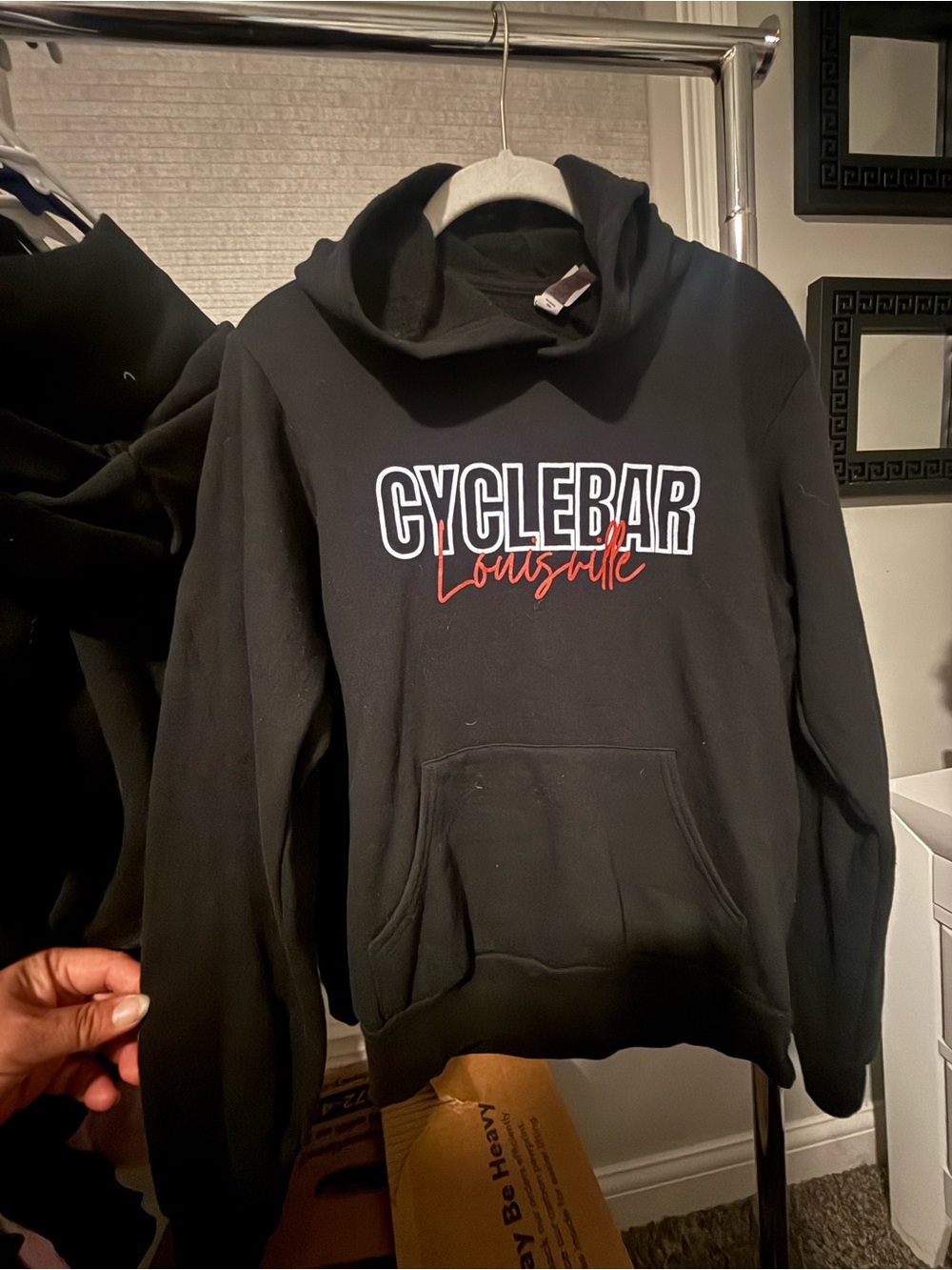 Cyclebar Black Hoodie with Red Louisville Script